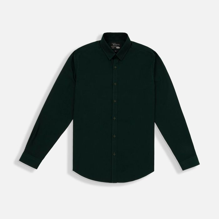 Camisa Manga Larga Color Verde Para Hombre