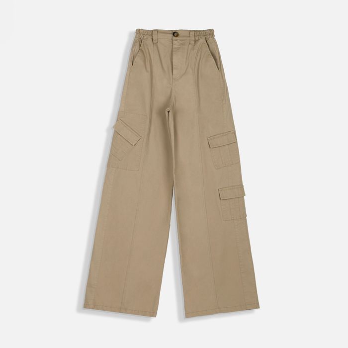 Pantalon Cargo Color Beige Para Mujer