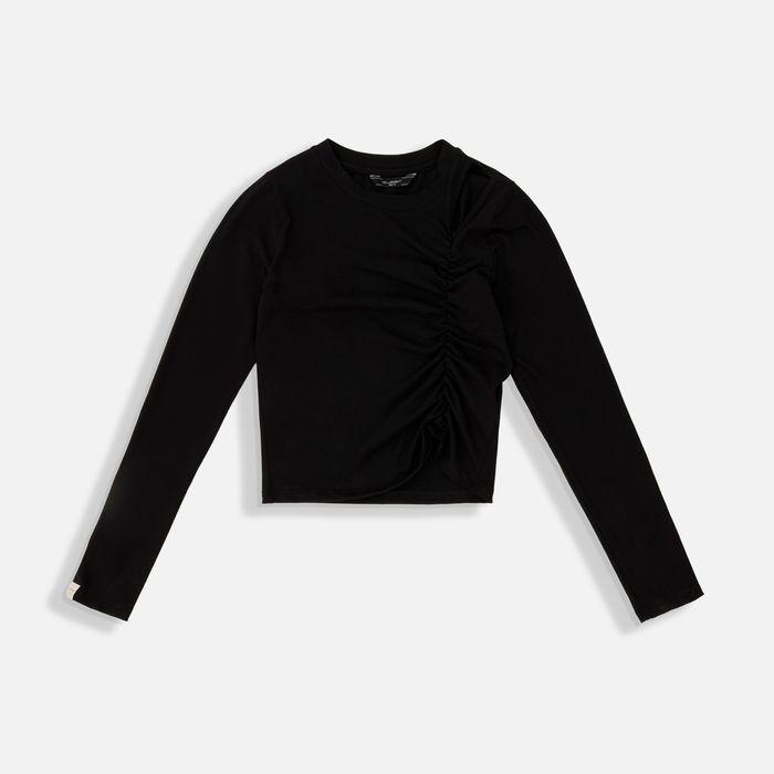 Camiseta Manga Larga Color Negro Para Mujer