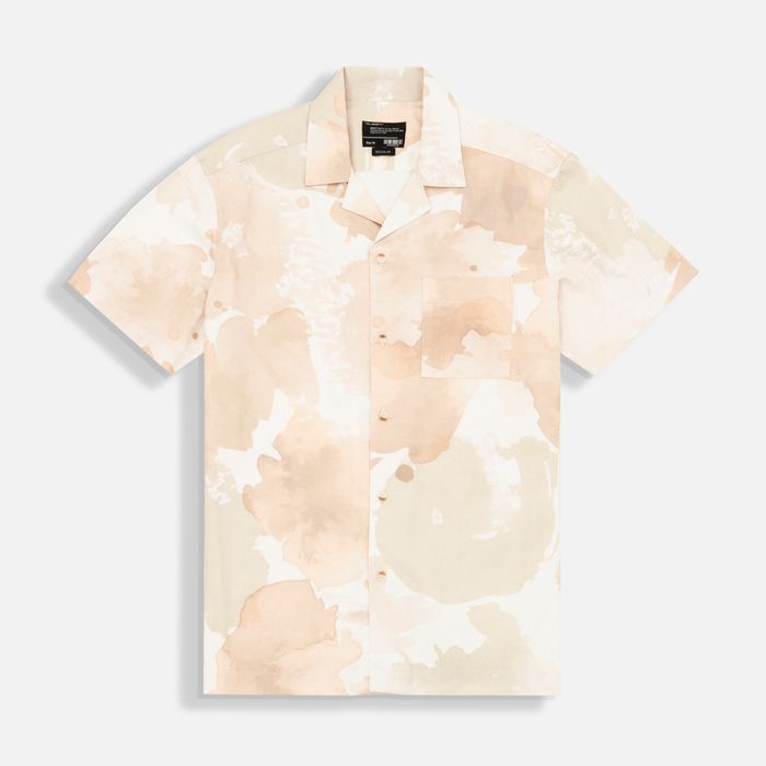 Camisa Manga Corta Color Ivory Marfil Para Hombre