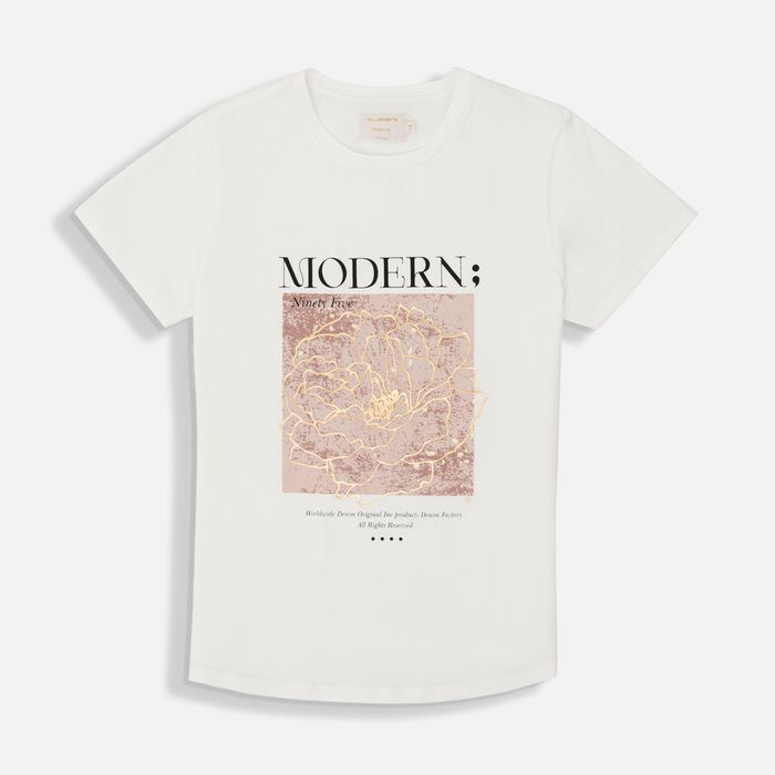 Camiseta Premium Manga Corta Color Ivory Para Mujer