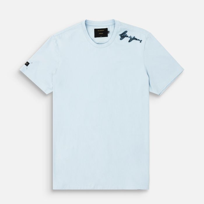 Camiseta Premium Manga Corta Color Azul Chambray Para Hombre