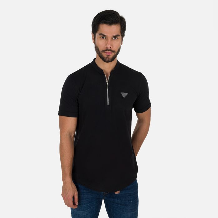Polo Manga Corta Color Negro Para Hombre