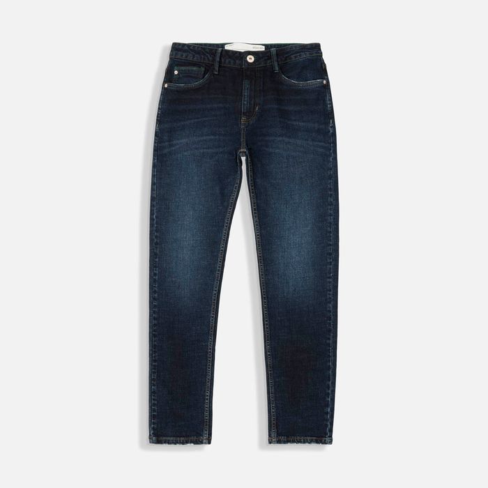 Jean Slim Color Azul Oscuro Para Hombre