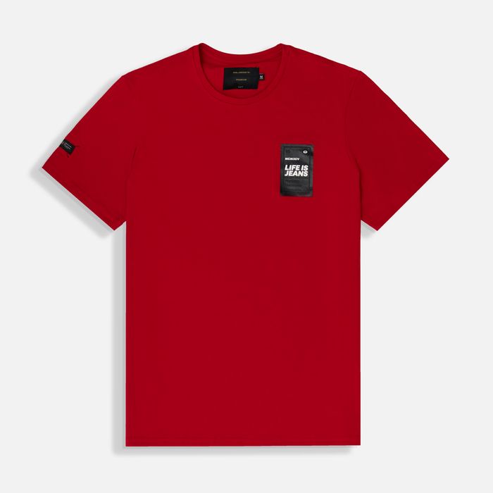 Camiseta Premium Manga Corta Color Rojo Para Hombre