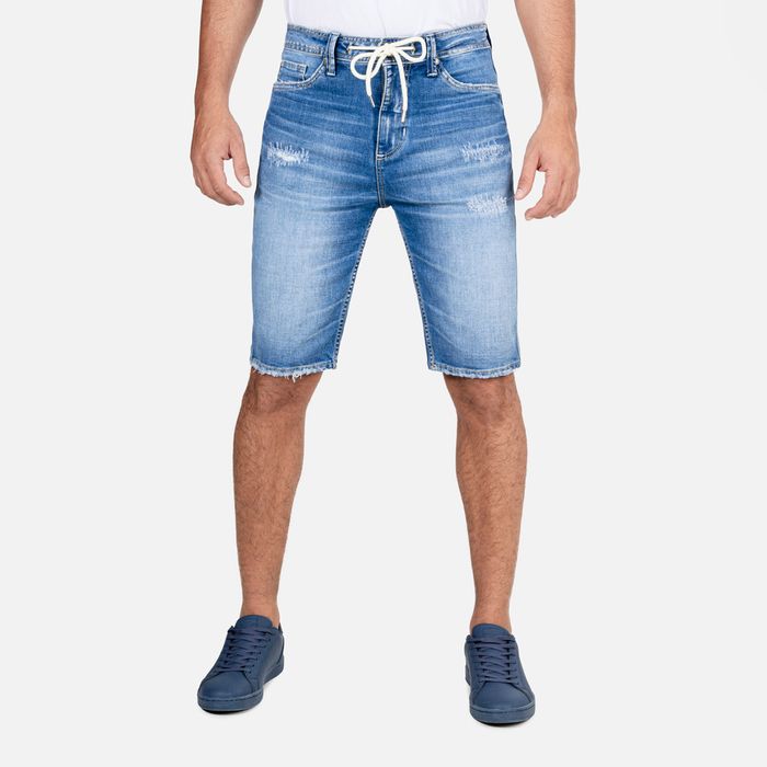 Bermuda 5 Bolsillos Color Azul Medio Para Hombre