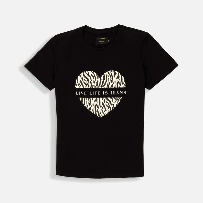Camiseta Premium Manga Corta Color Negro Para Mujer