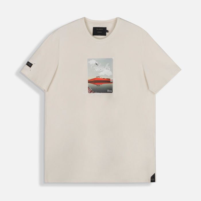 Camiseta Premium Manga Corta Color Whitecap Gray Para Hombre