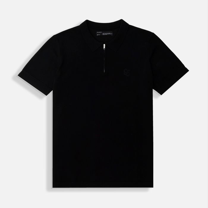 Polo Manga Corta Color Negro Para Hombre