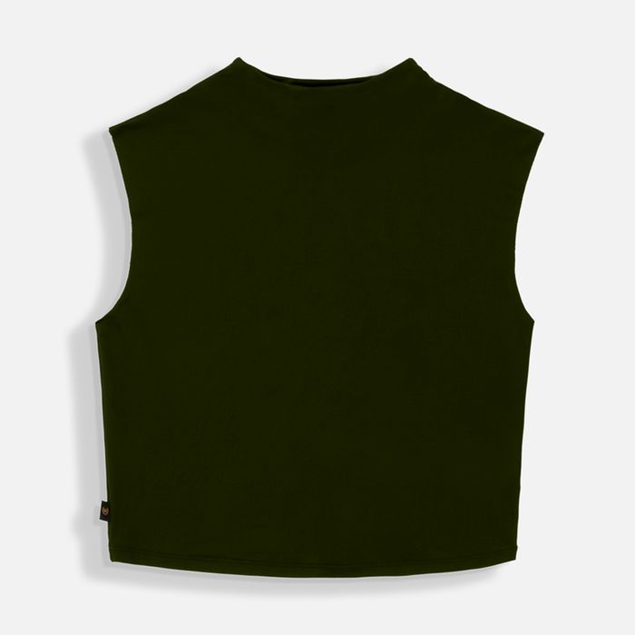 Camiseta Manga Sisa Color Verde Militar Para Mujer