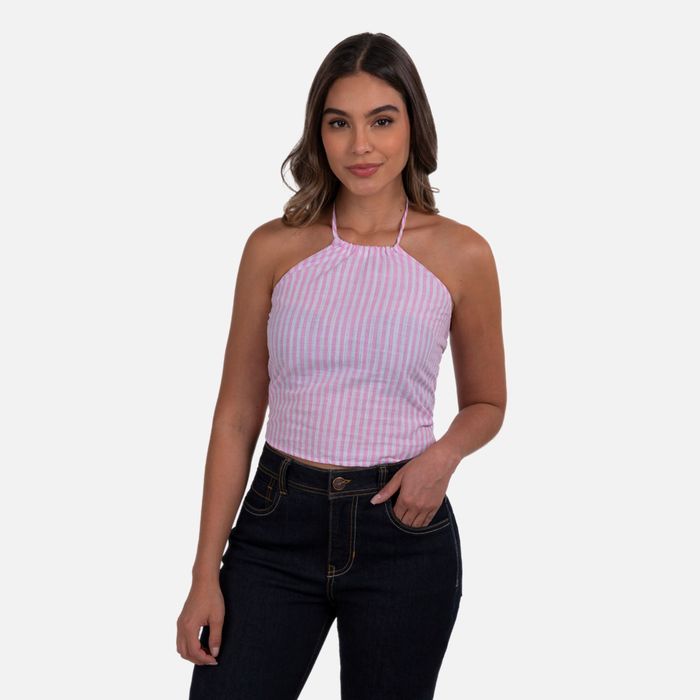 Blusa Tiras Color Rosado Para Mujer