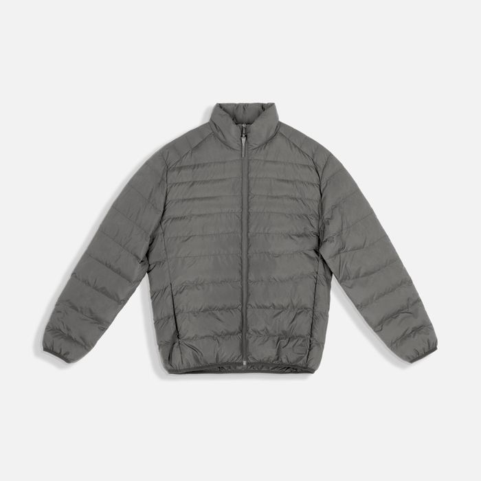 Chaqueta Acolchada Color Gris Claro Para Hombre