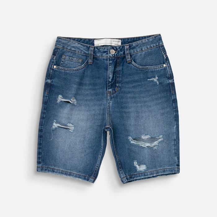 Bermuda 5 Bolsillos Color Azul Oscuro Para Hombre