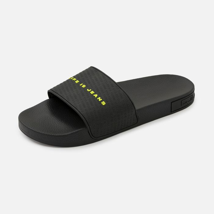 Sandalias Tipo Pala Color Negro Para Hombre