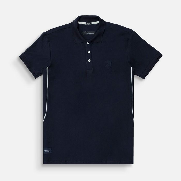 Polo Manga Corta Color Azul Oscuro Para Hombre
