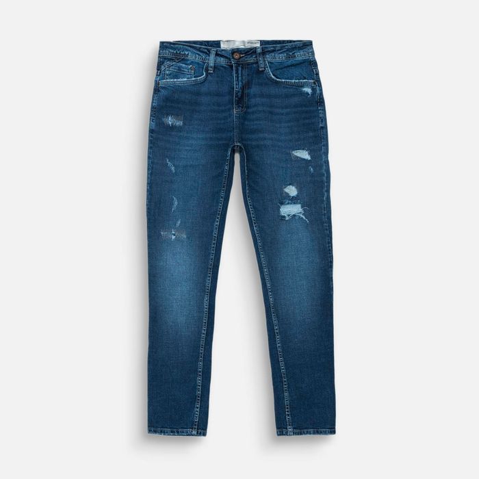 Jean Slim Color Azul Claro Para Hombre