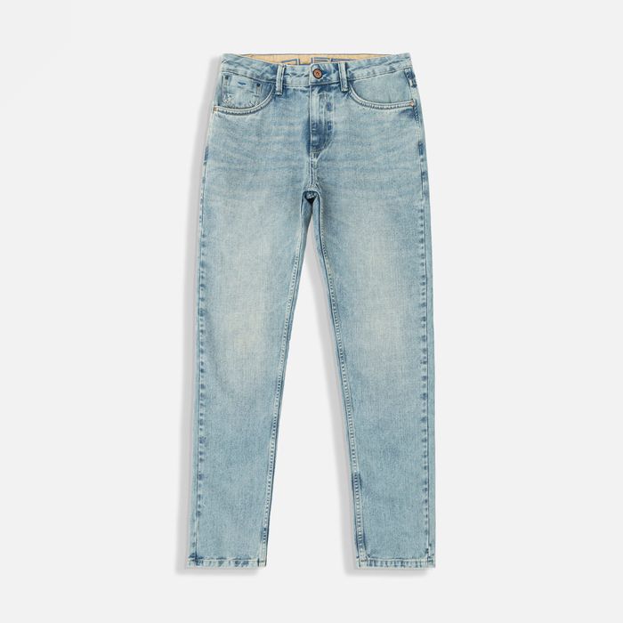 Jean Slim Color Azul Medio Para Hombre