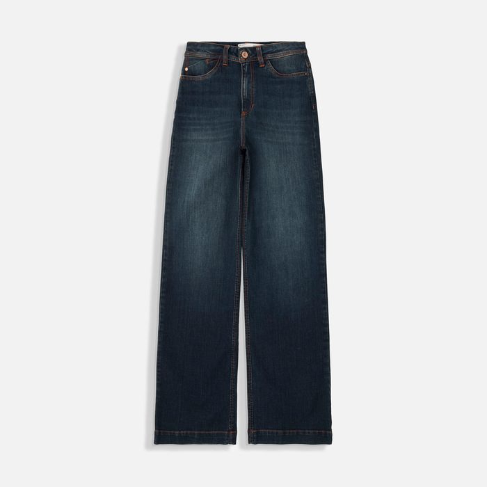 Jean Straight Color Azul Oscuro Para Mujer