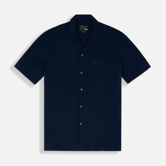 Camisa Manga Corta Color Azul Oscuro Para Hombre