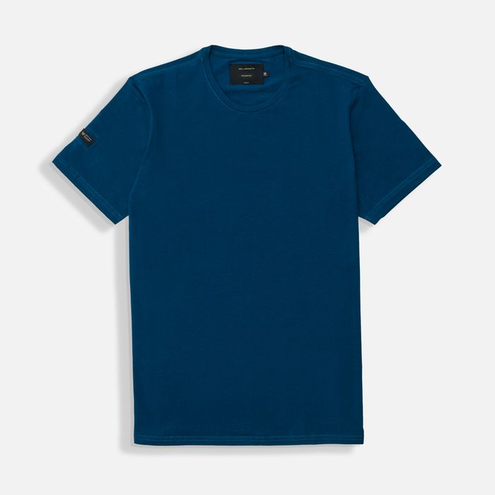 Camiseta Premium Manga Corta Color Opalo Azul Para Hombre