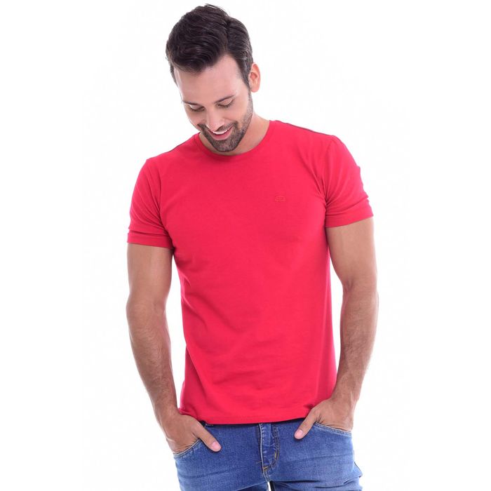 Camiseta Unicolor Color Rojo Para Hombre