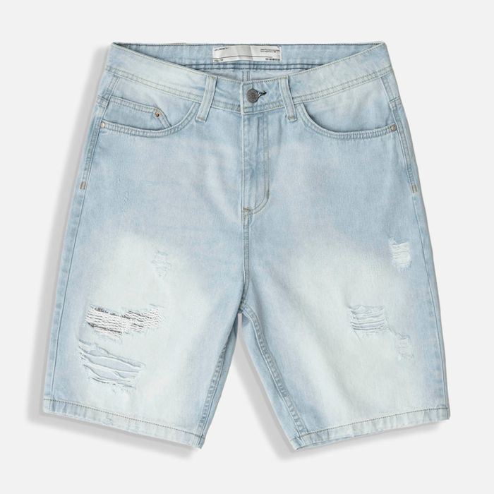 Bermuda 5 Bolsillos Color Azul Claro Para Hombre