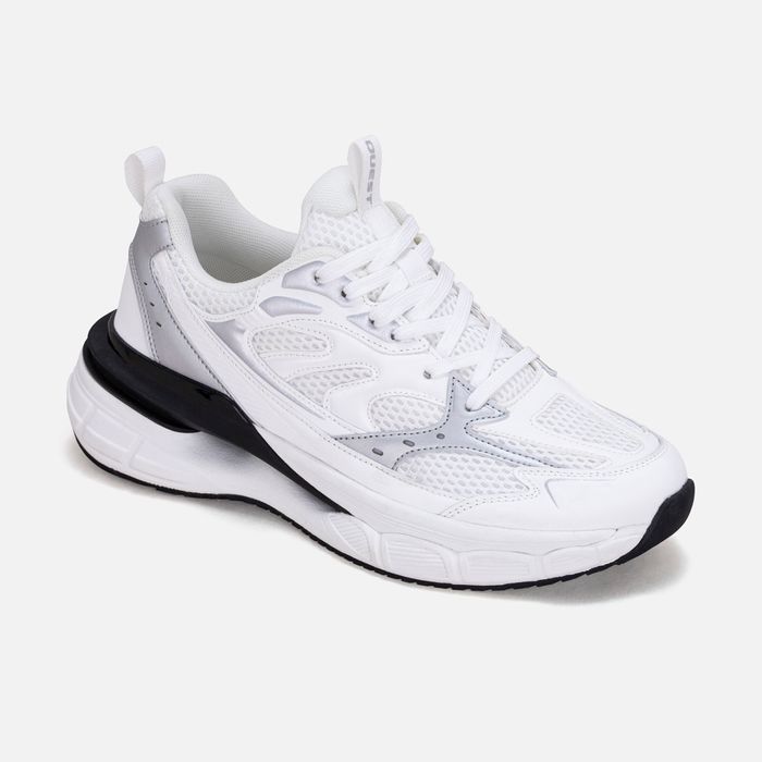 Zapatos Deportivo Color Blanco Plata Para Hombre
