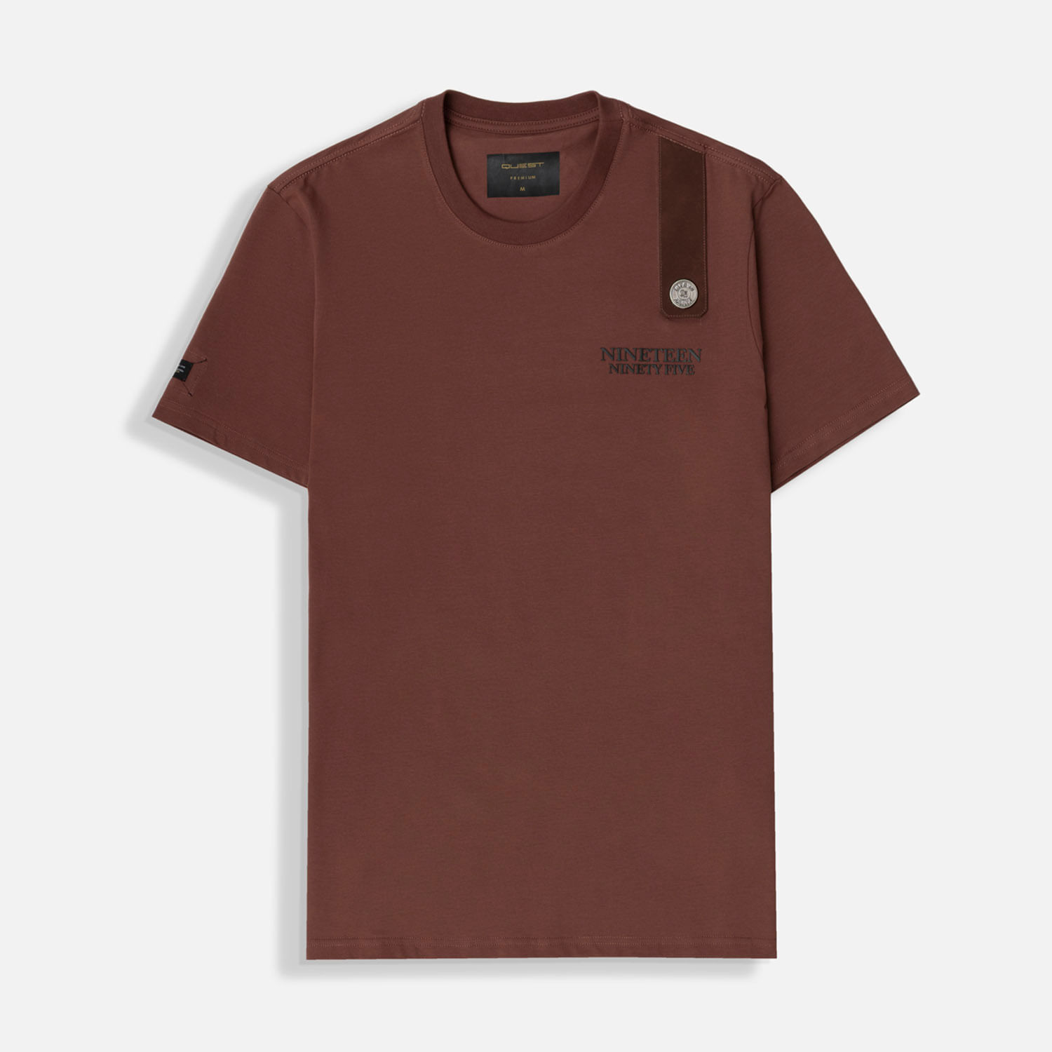 CAMISETA PREMIUM MANGA CORTA COLOR BRUNETTE PARA HOMBRE - QUEST