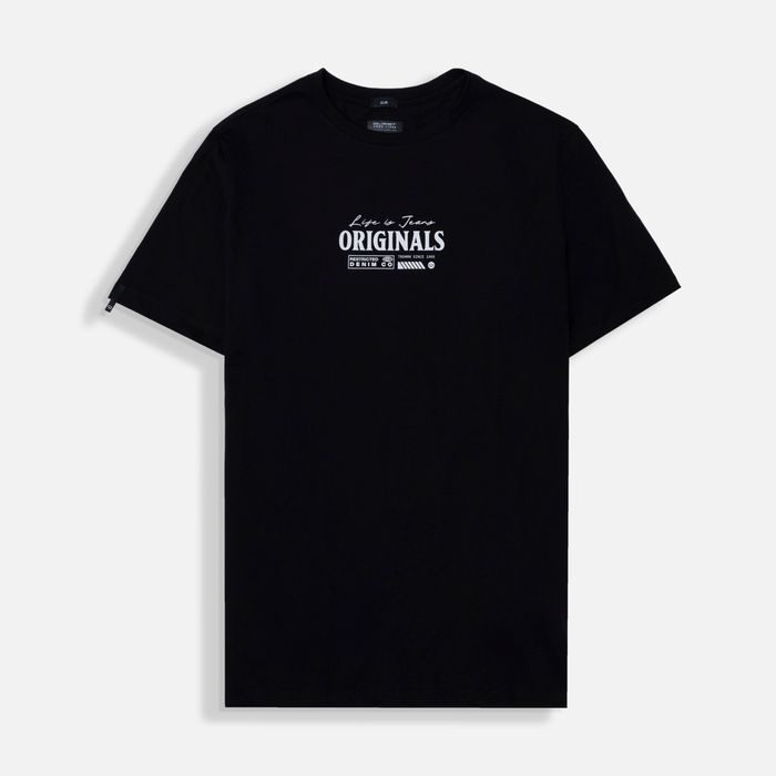 Camiseta Estampado Localizado Color Negro Para Hombre
