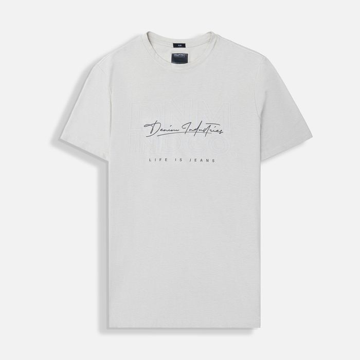 Camiseta Estampado Localizado Color Avena Para Hombre