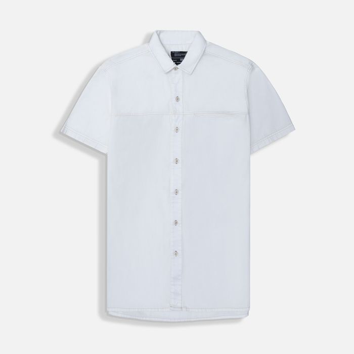 Camisa Manga Corta Color Ivory Para Hombre