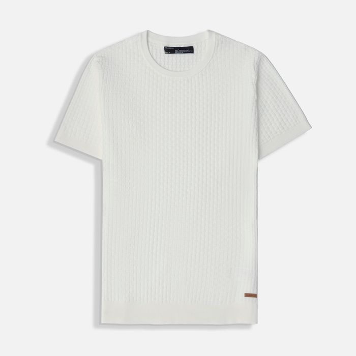 Camiseta Manga Corta Color Ivory Para Hombre