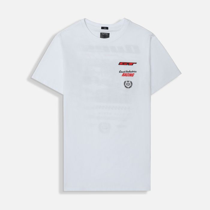 Camiseta Estampado Localizado Color Blanco Blanco Para Hombre