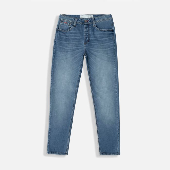 Jean Slim Color Azul Medio Para Hombre