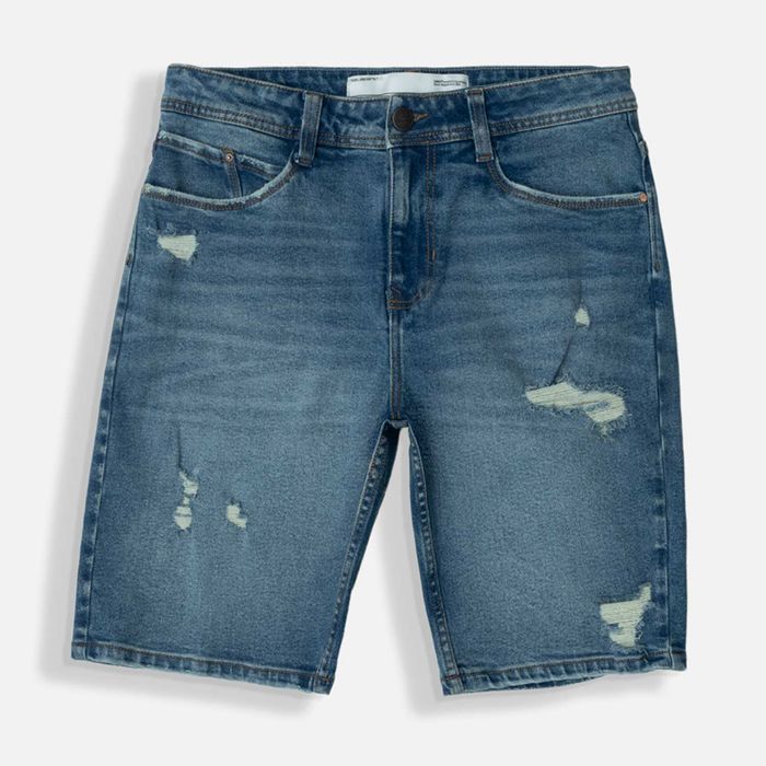 Bermuda 5 Bolsillos Color Azul Medio Para Hombre