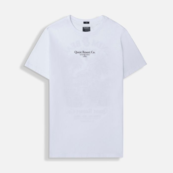 Camiseta Estampado Localizado Color Blanco Blanco Para Hombre