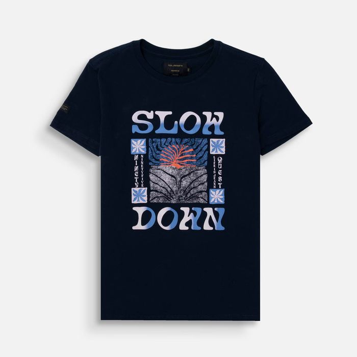 Camiseta Premium Manga Corta Color Azul Oscuro Para Mujer