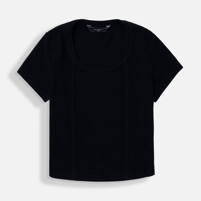 Camiseta Manga Corta Color Negro Para Mujer