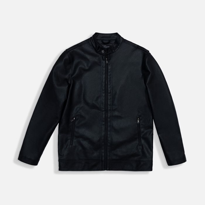 Chaqueta Biker Color Negro Para Hombre
