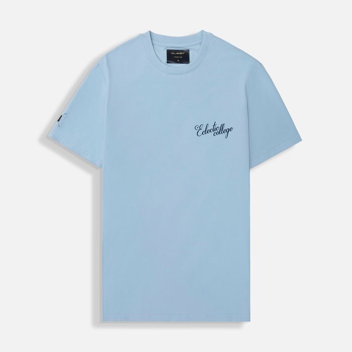 Camiseta Premium Manga Corta Color Azul Chambray Para Hombre