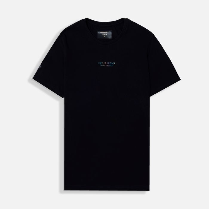 Camiseta Premium Manga Corta Color Negro Para Hombre