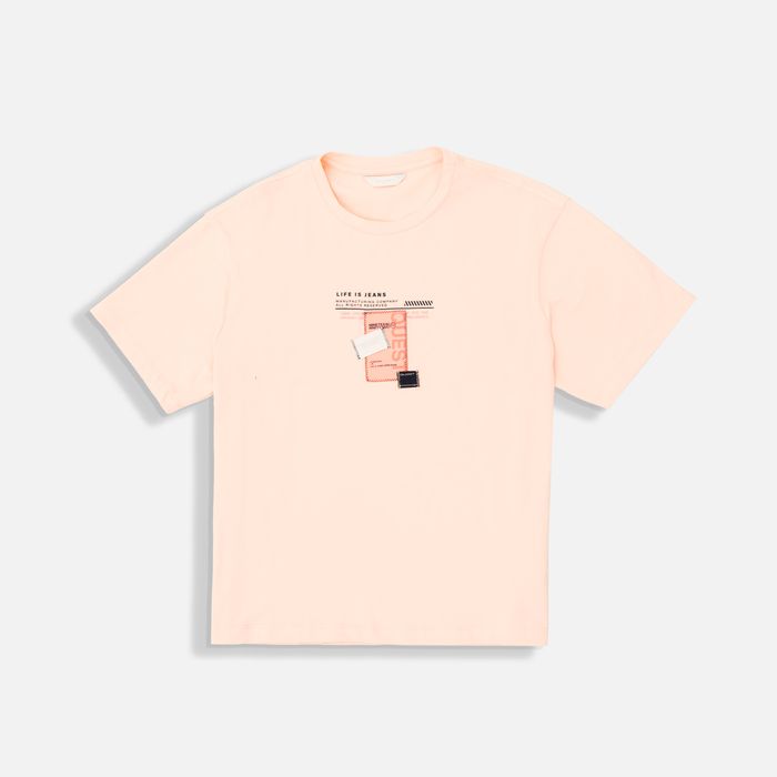 Camiseta Manga Corta Color Peach Parfait Para Mujer
