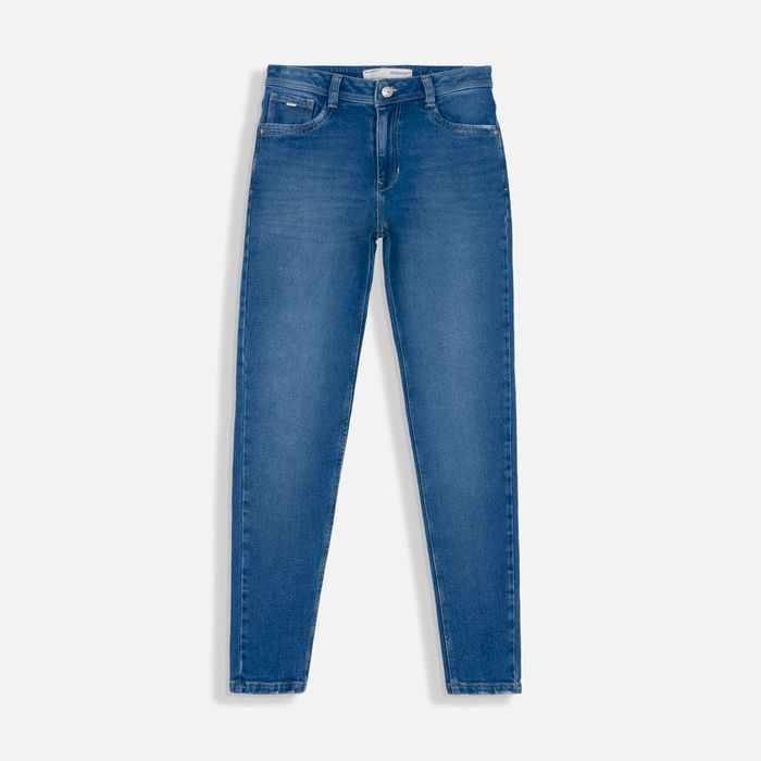 Jean Skinny Color Azul Medio Medio Para Mujer