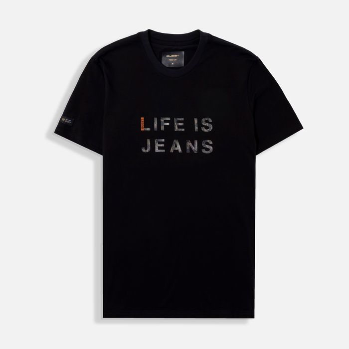 Camiseta Premium Manga Corta Color Negro Para Hombre